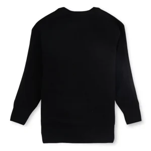 Boys Black Solid Cotton Full Sleeves Sweater