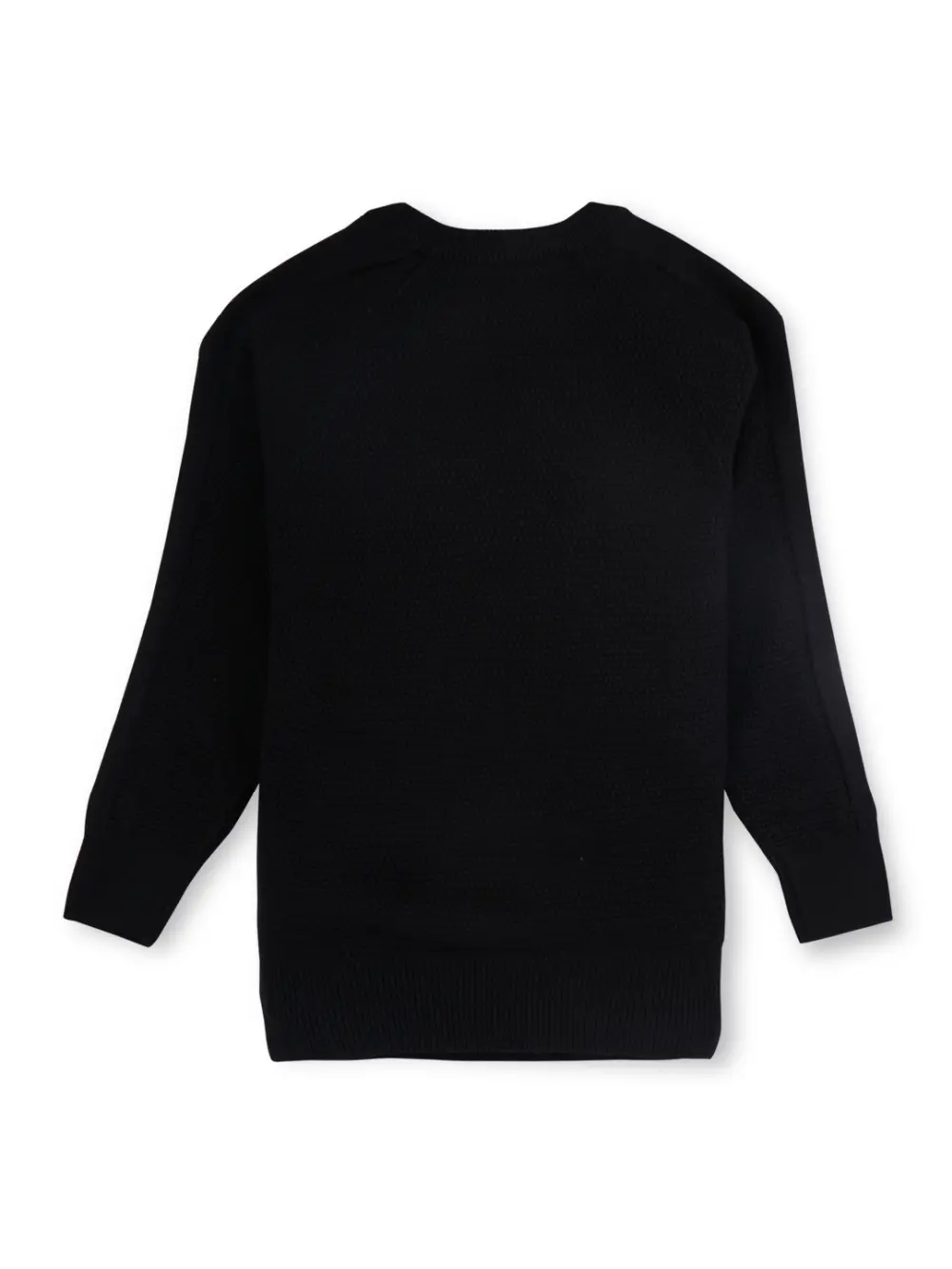 Boys Black Solid Cotton Full Sleeves Sweater