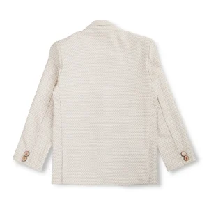 Gini And Jony Boys White Solid Woven Plain Full Sleeves Blazer