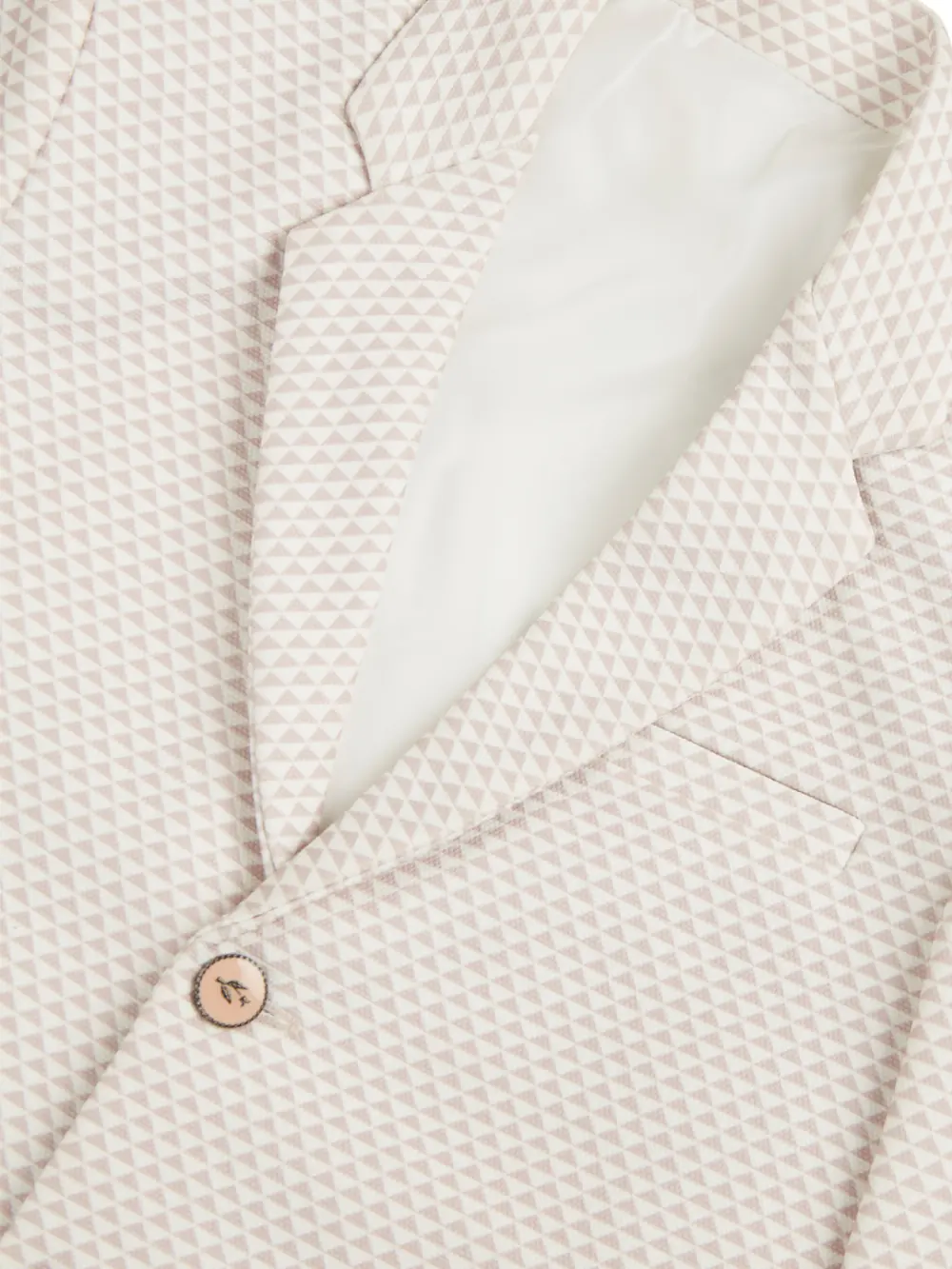 Gini And Jony Boys White Solid Woven Plain Full Sleeves Blazer