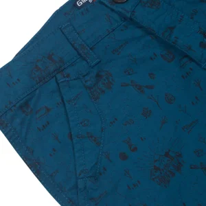 Gini And Jony Boys Blue Conversational Print Cotton Barmuda Fixed Waist