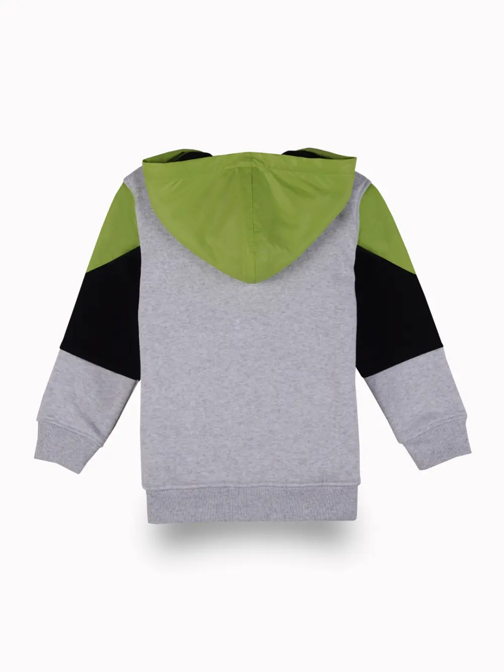 Gini And Jony Boys Grey Color Block Cotton Knits Jacket Full Sleeves