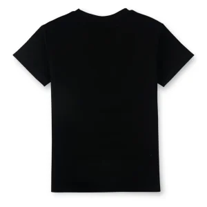 Gini & Jony Boys Black Printed Cotton Half Sleeves T-Shirt