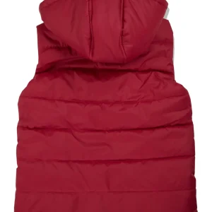Gini And Jony Girls Red Solid Taffeta Heavy Winter Jacket Sleeveless 9-10 Years