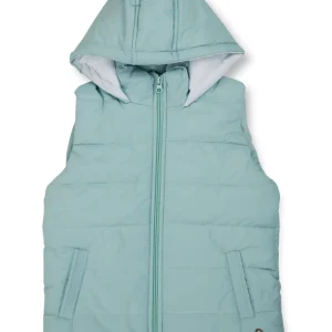 Gini And Jony Girls Blue Solid Taffeta Heavy Winter Jacket Sleeveless 11-12 Years