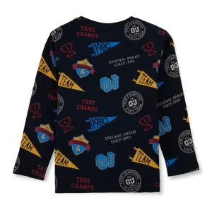 Gini & Jony Boys' Blue T-Shirt Knitshand-Wash Regular Fit