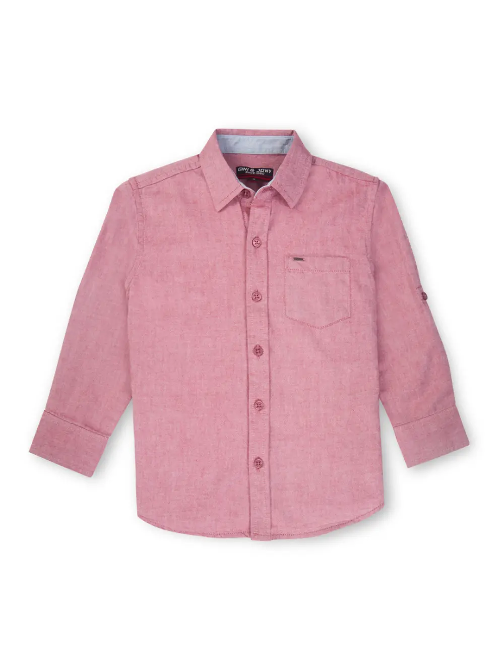 Gini And Jony Boys Solid Cotton Shirt