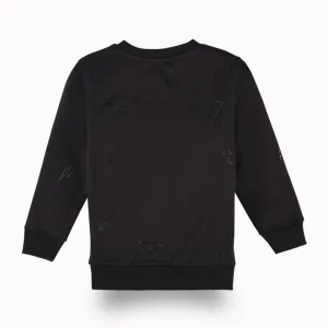 Gini And Jony Boys Black Graphic Print Cotton Sweat Shirt Full Sleeves
