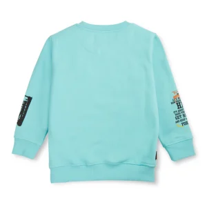Boys Blue Cotton Printed Sweatshirt