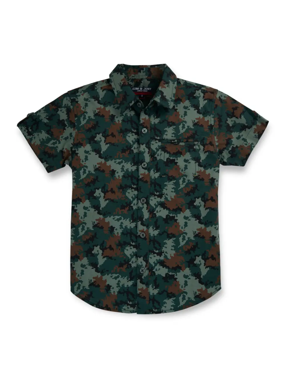 Gini & Jony Boys Regular Fit Printed Spread Collar Casual Shirt