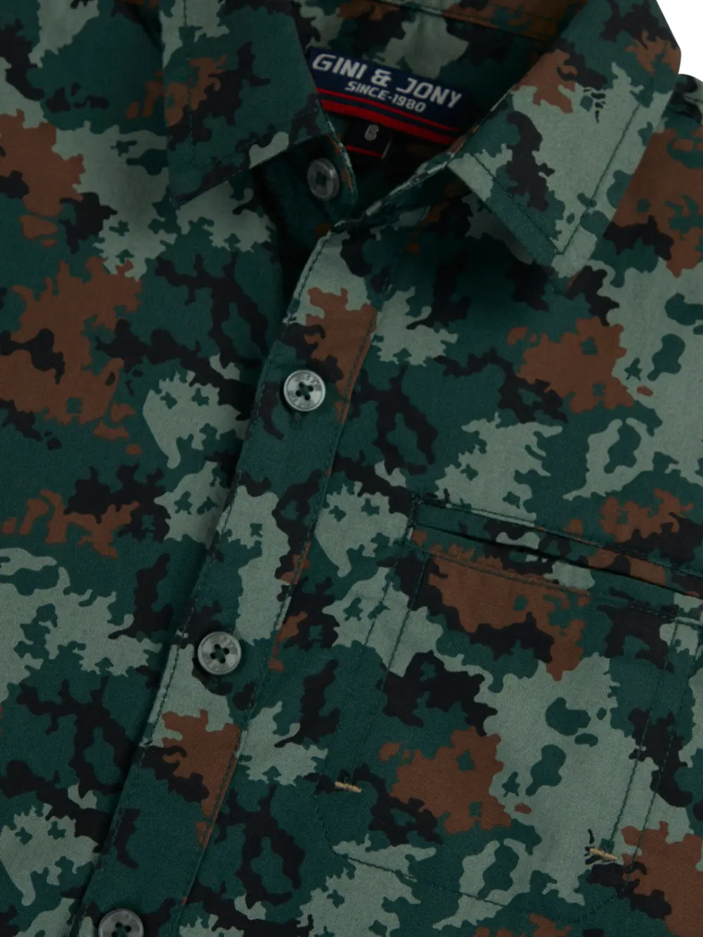 Gini & Jony Boys Regular Fit Printed Spread Collar Casual Shirt