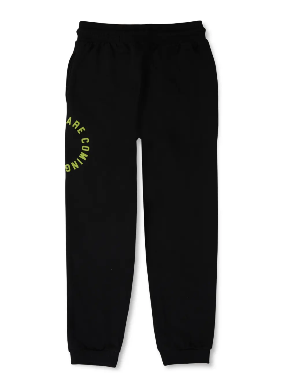 Gini And Jony Boys Black Printed Cotton Track Pant Elasticated