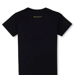 Gini And Jony Boys Black Digital Print Cotton T-Shirt Half Sleeves