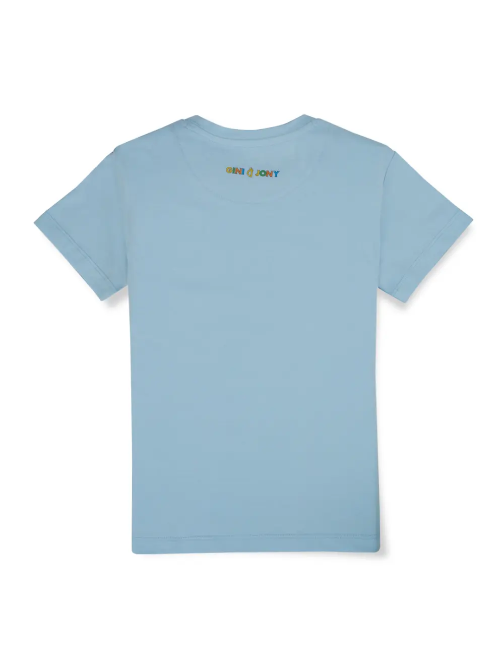 Gini And Jony Boys Blue Digital Print Cotton Single Jersey T-Shirt Half Sleeves