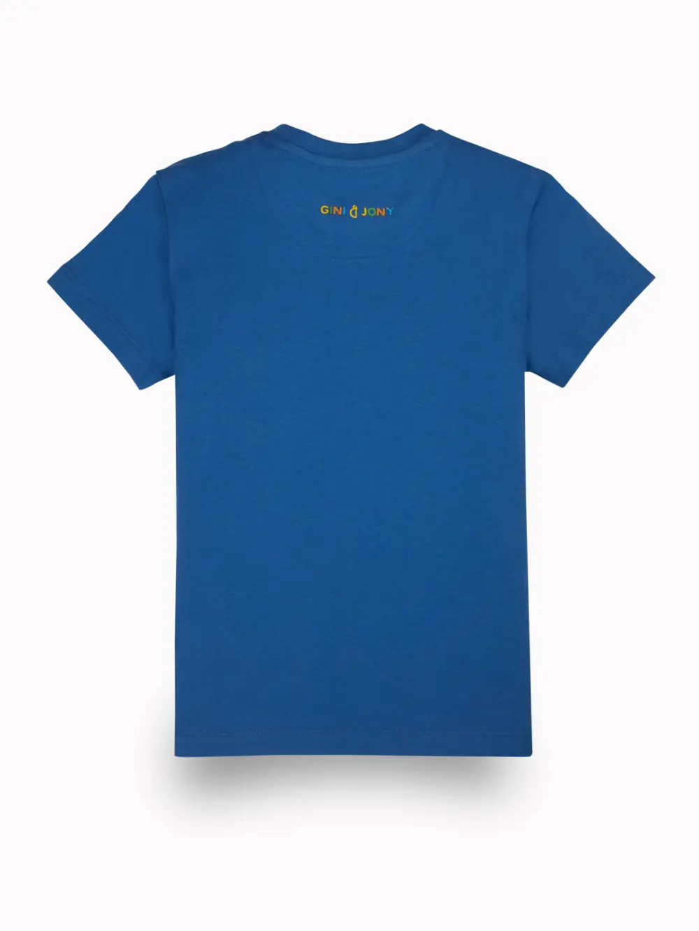 Gini And Jony Boys Blue Digital Print Cotton T-Shirt Half Sleeves