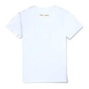 Gini And Jony Boys White Digital Print Cotton T-Shirt Half Sleeves