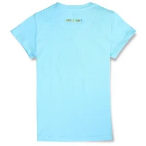 Gini And Jony Girls Blue Digital Print Cotton Half Sleeves Knits Top