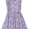 Gini And Jony Girls Purple Floral Print Cotton Dress Sleeveless