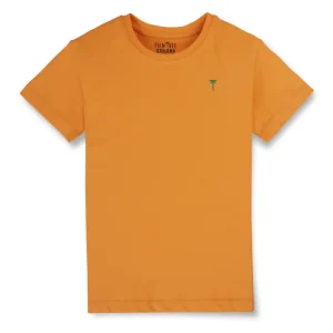 Gini And Jony Boys Orange Graphic Print Cotton T-Shirt Half Sleeves