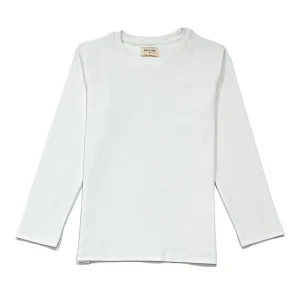 Gini And Jony Girls White Solid Cotton Knits Top Half Sleeves 3-4 Years