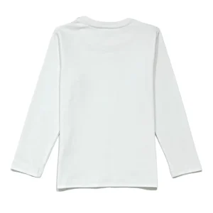 Gini And Jony Girls White Solid Cotton Knits Top Half Sleeves 3-4 Years