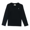 Gini And Jony Girls Black Solid Cotton Knits Top Half Sleeves 3-4 Years