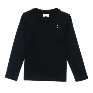 Gini And Jony Girls Black Solid Cotton Knits Top Half Sleeves 3-4 Years
