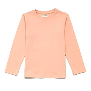Gini And Jony Girls Peach Solid Cotton Knits Top Half Sleeves 3-4 Years