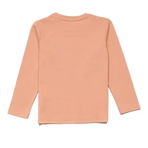 Gini And Jony Girls Peach Solid Cotton Knits Top Half Sleeves 3-4 Years