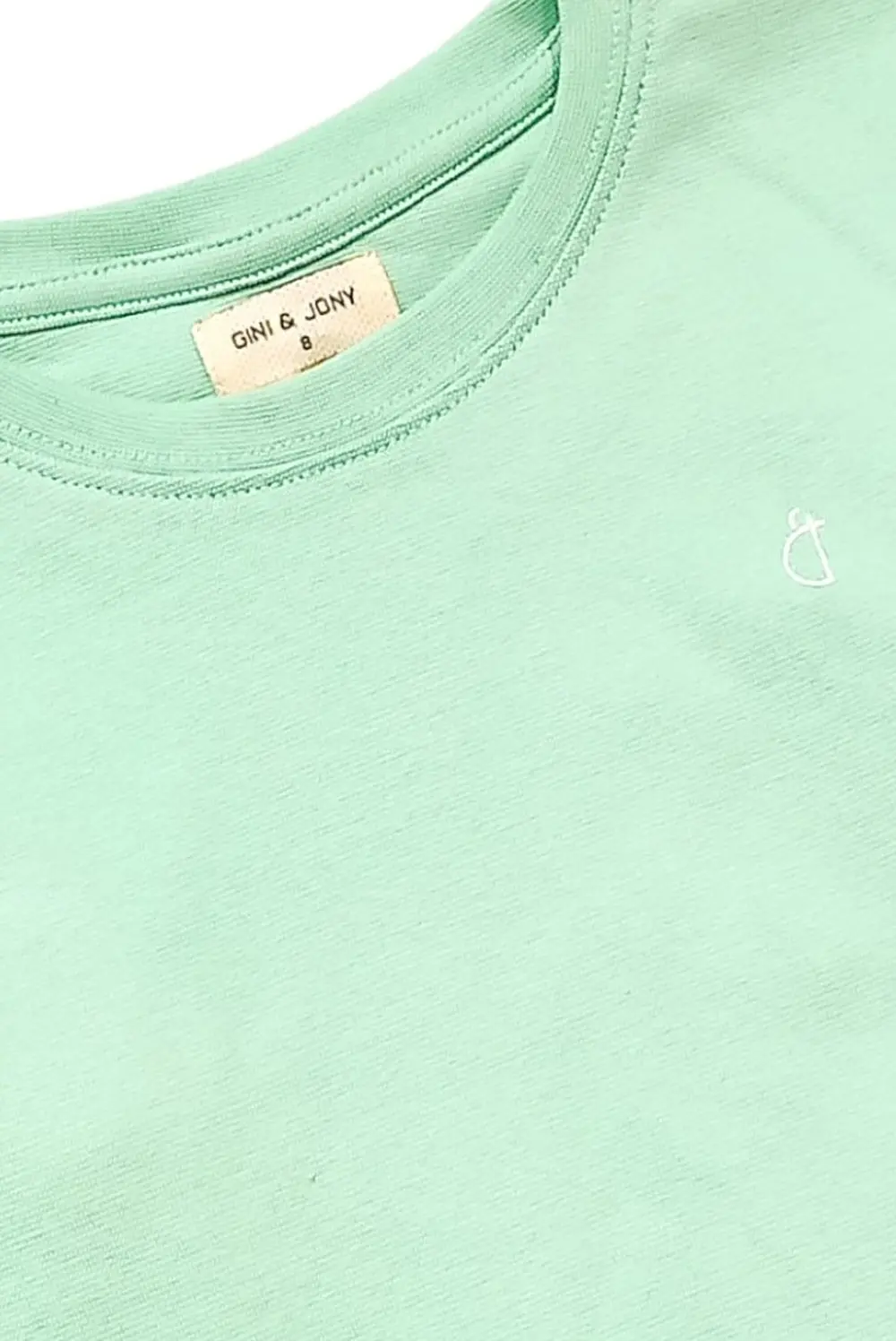Gini And Jony Girls Green Solid Cotton Knits Top Half Sleeves 3-4 Years