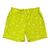 Gini And Jony Girls Green Floral Print Cotton Shorts Elasticated