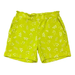 Gini And Jony Girls Green Floral Print Cotton Shorts Elasticated