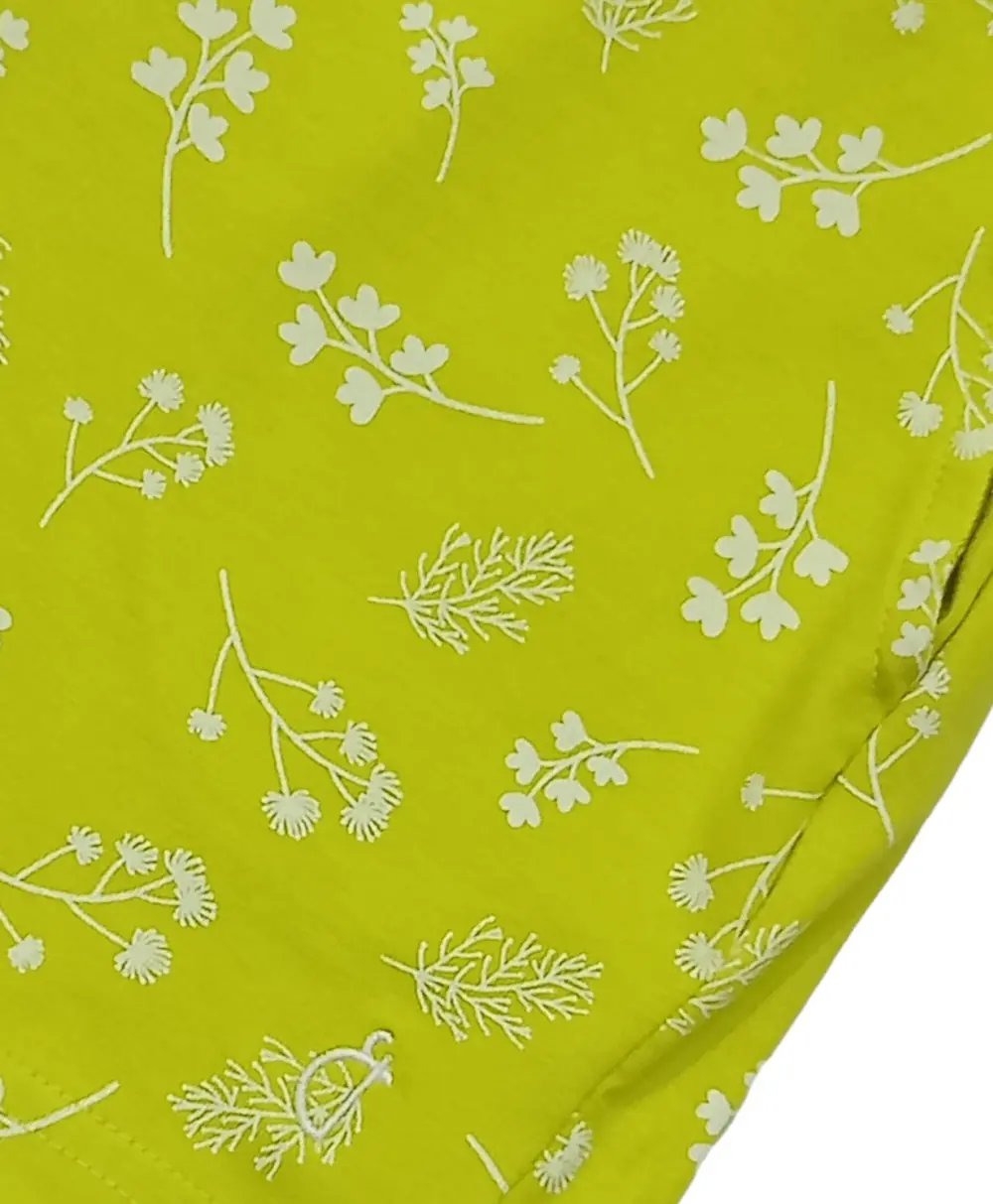 Gini And Jony Girls Green Floral Print Cotton Shorts Elasticated
