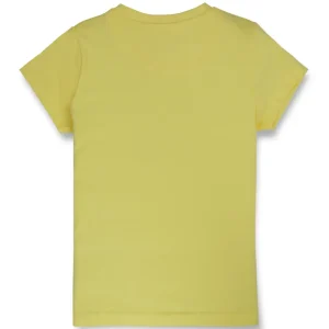 Gini And Jony Girls Yellow Typographic Print Cotton Knits Top Half Sleeves 3-4Y