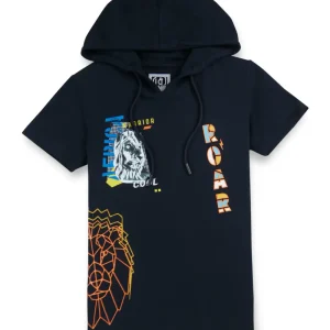 Gini & Jony Boys' Blue T-Shirt Knitshand-Wash Regular Fit