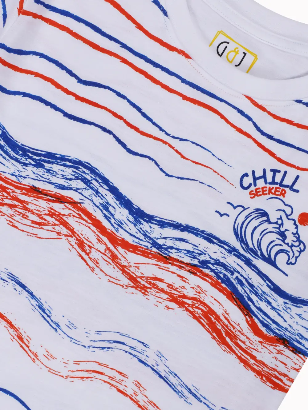 Gini And Jony Boys White Abstract Cotton T-Shirt Half Sleeves
