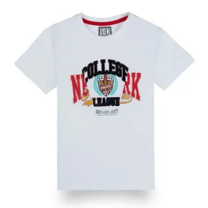 Gini And Jony Boys White Typographic Print Cotton Half Sleeves T-Shirt