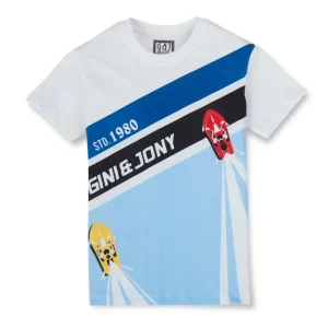Gini & Jony Boys' Blue T-Shirt Knitshand-Wash Regular Fit