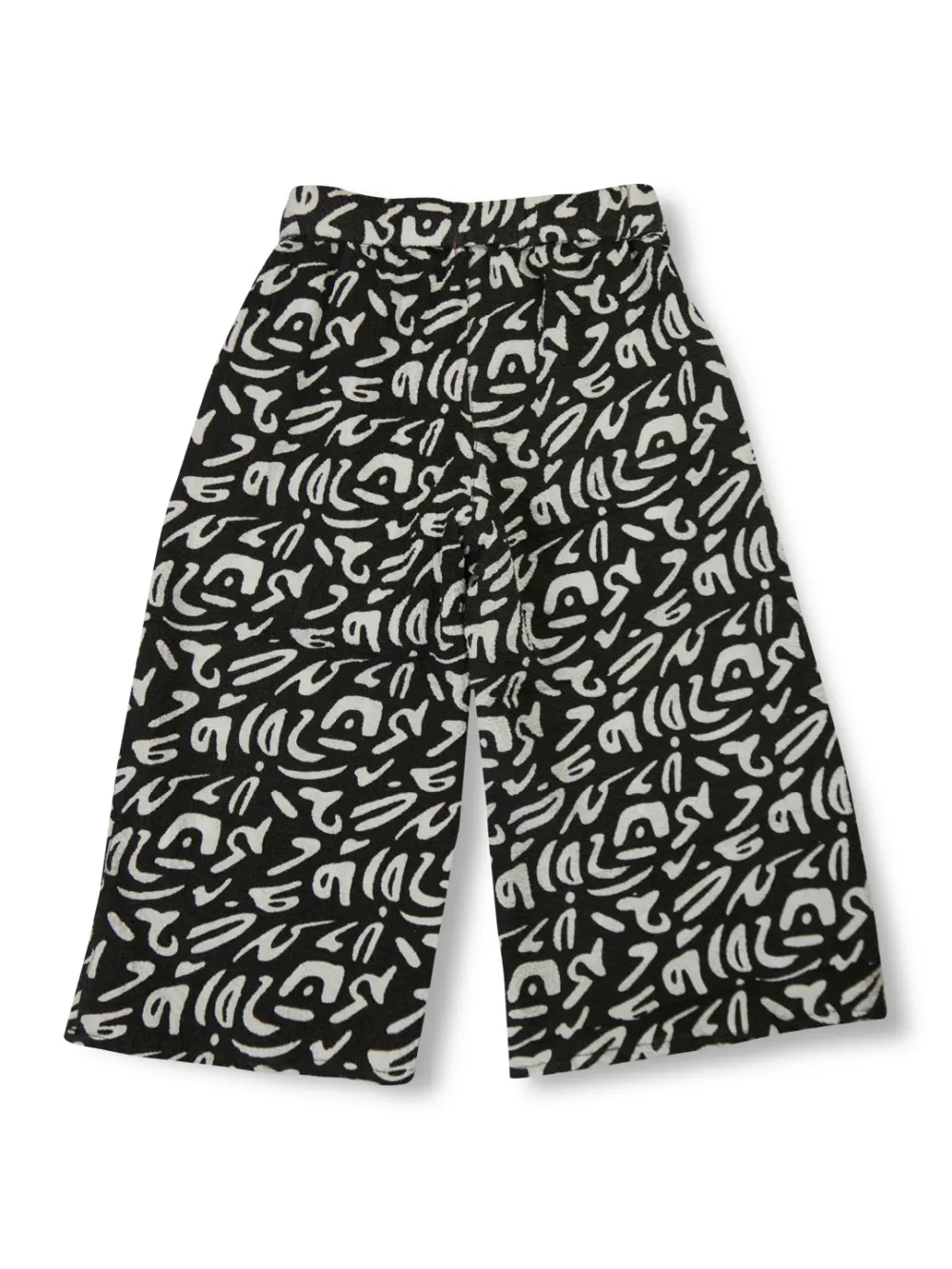 Gini And Jony Girls Black Abstract Crepe Culottes Elasticated