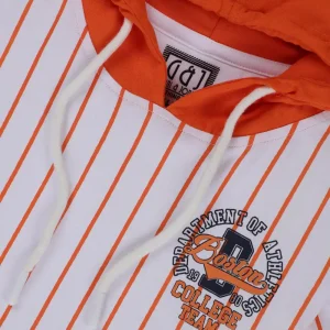 Gini And Jony Boys Orange Stripes Cotton Co-Ordinate Set