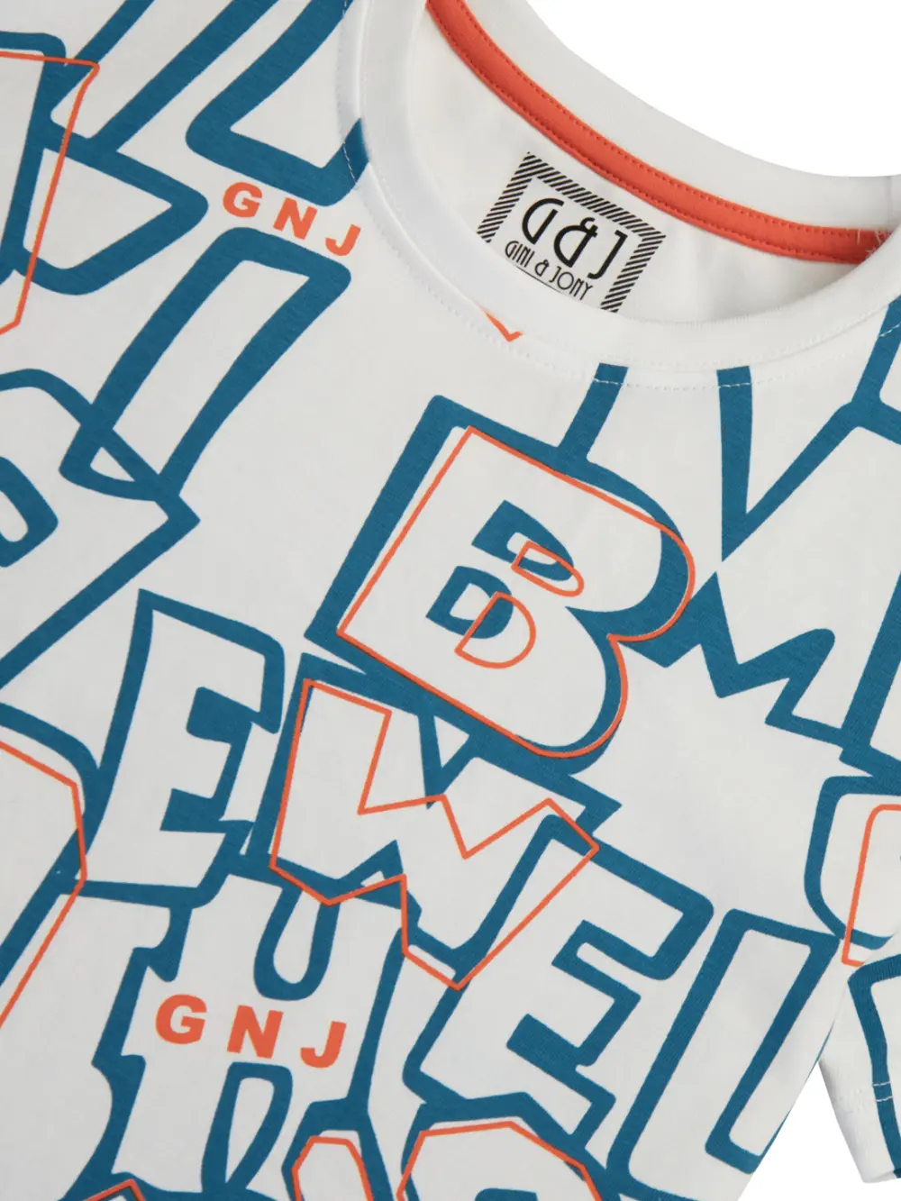 Gini & Jony Boys' Blue T-Shirt Knitshand-Wash Regular Fit