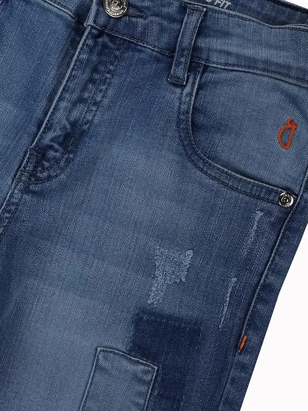 Gini And Jony Boys Blue Washed Denim Fixed Waist Bermuda