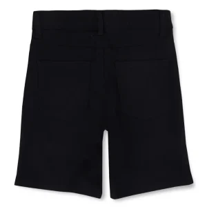 Gini And Jony Boys Black Solid Twill Elasticated Bermuda