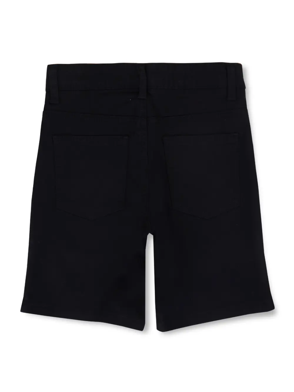 Gini And Jony Boys Black Solid Twill Elasticated Bermuda