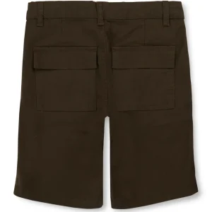 Gini And Jony Boys Brown Solid Cotton Bermuda Elasticated