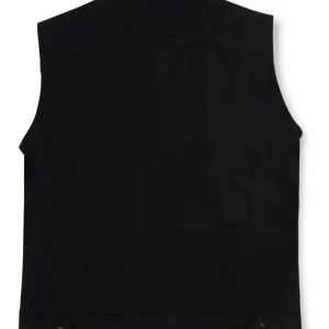 Gini And Jony Boys Black Solid Cotton Woven Jacket Sleeveless