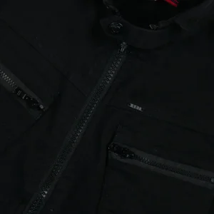 Gini And Jony Boys Black Solid Cotton Woven Jacket Sleeveless
