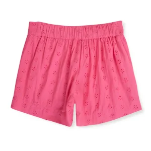 Gini And Jony Girls Pink Eyelet Cotton Skort Elasticated