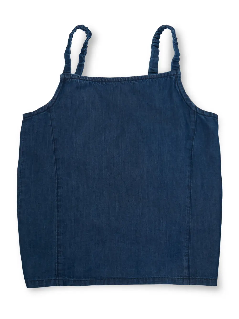 Gini And Jony Girls Blue Solid Denim Woven Top Half Sleeves 9-10 Years