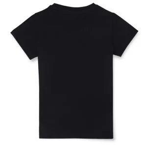 Gini And Jony Girls Black Typographic Print Cotton Knits Top Half Sleeves 9-10 Years
